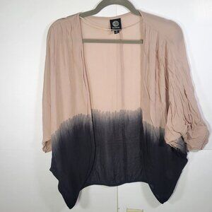 Bobeau Women Dip-Dye Open Front Cardigan Shrug Kimono Size M 100% Rayon